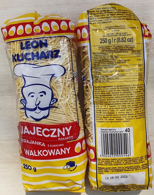 Makaron jajeczny krajanka z kurkumą 250g