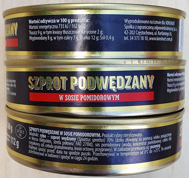 Szprot podwędzany w sosie pomidorowym 160g