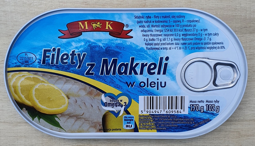 Filety z makreli w oleju 170g