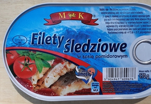 Filety śledziowe w sosie pomidorowym 170g