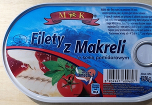 Filety z makreli w sosie pomidorowym 170g