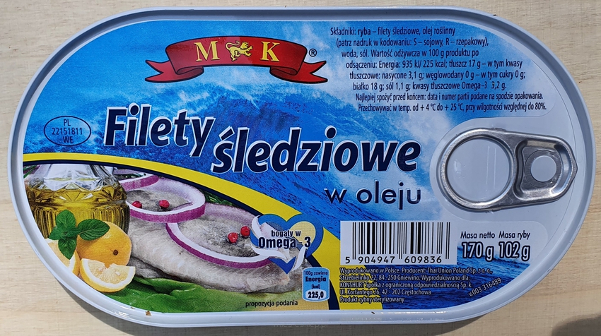 Filety śledziowe w oleju 170g