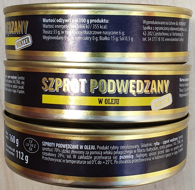 Szprot podwędzany w oleju 160g